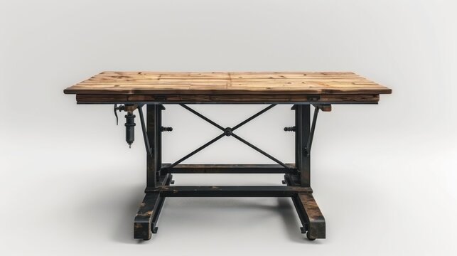 Drafting Table isolate on white background: Adjustable angle for architects and artists, ideal for precise drawing or drafting work in ergonomic comfort.

