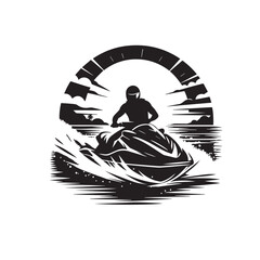 Jets ski Water sport vector illustration logo design, perfect for club team logo and tshirt design