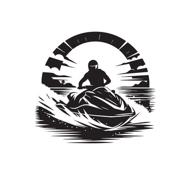 recommend clip art: Jets ski Water sport vector illustration logo design, perfect for club team logo and tshirt design