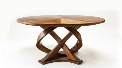 Oval Dining Table isolate on white background: Blends rectangular and round table benefits, offers flexible seating and a softer shape for stylish dining versatility.
