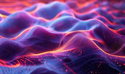 Fototapeta premium Abstract digital waves in neon shades