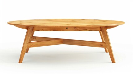 Oval Coffee Table isolate on white background: Unique shape blends rectangular and round benefits, complements diverse room layouts with stylish versatility.
