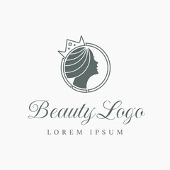 elegant and modern style beauty queen logo suitable for many industries