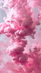 Fototapeta premium Pink ink clouds in water, abstract background
