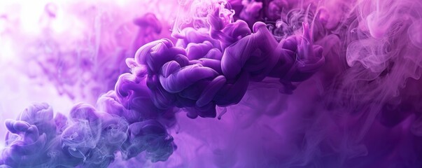 Fototapeta premium Purple ink clouds in water, abstract background