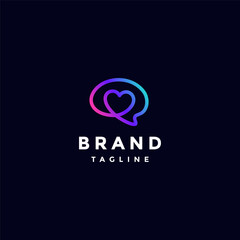 Heart Icon Inside Brain Symbol Logo Design. Continuous Brain and Heart Silhouette Lines Logo Design.