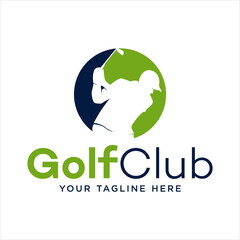 golf logo man silhouette. golf logo vector