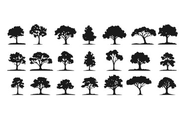 tree silhouettes vector background