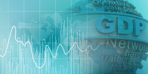 2d illustration Stock market online business concept. business Graph 