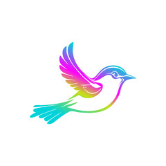 Flying bird logo with colorfull concept design