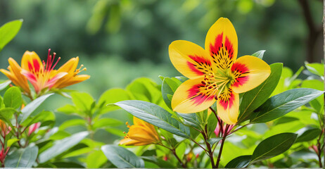 Radiance of Alstroemeria Blossoms Captured in Morning Glow
