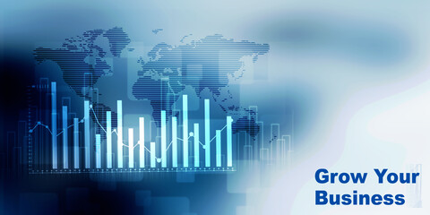 Fototapeta premium 2d illustration Stock market online business concept. business Graph 