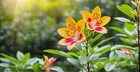 Scattered Alstroemeria Blooms Adding a Touch of Natural Beauty
