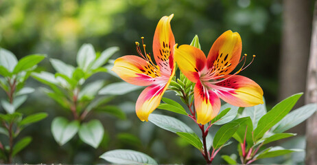 Captivating Alstroemeria Blossoms Standing Out in Soft Blur
