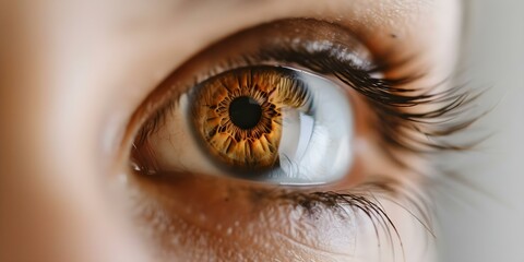 Closeup of a brown human eye with pupil iris cornea and eyelashes. Concept Closeup Photography, Human Eye, Eye Anatomy, Brown Eye, Eyelashes