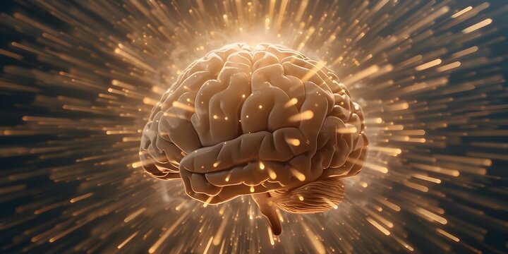 Human brain expanding with knowledge and creativity. Concept Neuroplasticity, Cognitive Growth, Creative Thinking, Brainpower, Knowledge Expansion