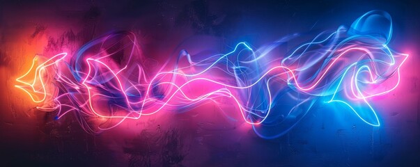 Obraz premium Neon outlines of abstract forms