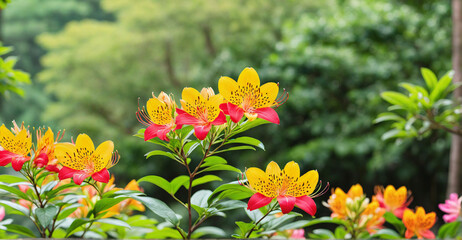 Vibrant Array of Alstroemeria Blooms Amidst Green Foliage
