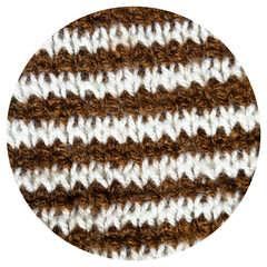 Handmade knitted fabric brown and white wool background texture