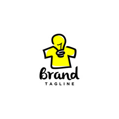 Simple Fun Lamp Tees Logo Design. Simple Light Idea Tees Logo Design.