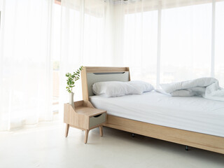 White bedroom interior and bedroom style decoration