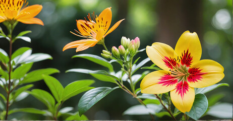 Delicate Petals of Alstroemeria Creating a Colorful Tapestry
