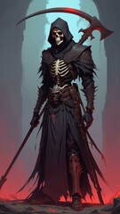 Fototapeta premium the death tarrot card in a dark demonic bloody gothic th theme