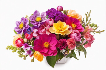 bouquet of colorful fresh tulip flowers