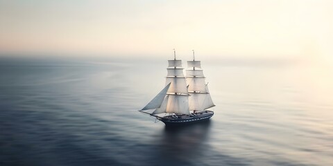 Vintage clipper ship symbolizing elegance and speed of 19thcentury sailing vessels. Concept Nautical Decor, Historical Significance, Maritime History, Classic Design, 19th Century Elegance