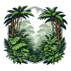 Tropical Paradise Canopy Illustration