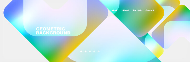 Arrows and squares with bright colors and round angles. Vector Illustration For Wallpaper, Banner, Background, Card, Book Illustration, landing page