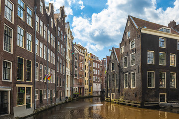 The houses located direct on the water in Vredenburgh, Amsterdam, Dutch