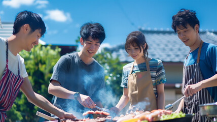 友達とバーベキュー BBQ