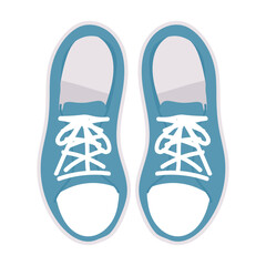 シンプルな水色のスニーカーのイラスト