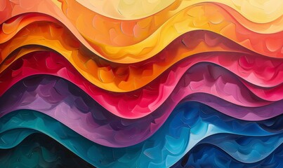 Bold abstract waves in bright hues