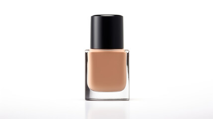 A white background with an isolated foundation bottle