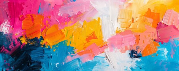 Abstract brushstrokes in bright colors