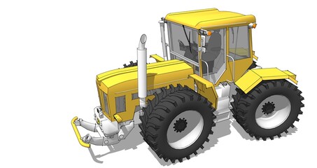 tractor graphic sketch 3d illustration	