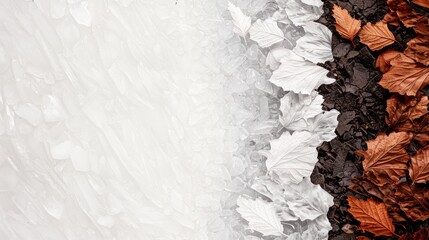 Beautiful abstract background featuring a collage of Earth textures like soil, leaves, ice, and bark, creating a visually captivating and harmonious mix