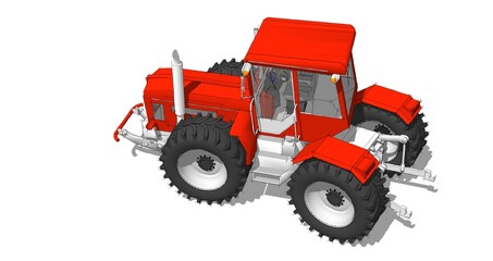 tractor graphic sketch 3d illustration	