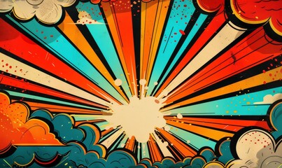 Fototapeta premium Retro comic book background with vibrant colors