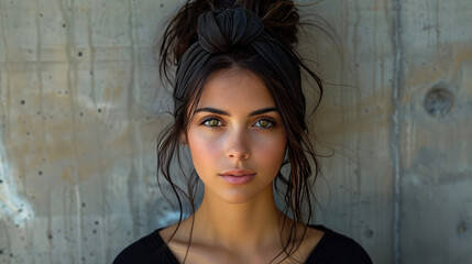 Fototapeta premium Stunning Woman Gazing into Distance