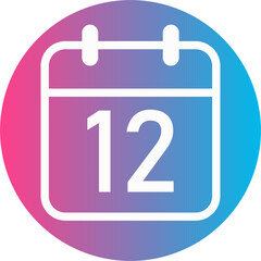 Red and blue gradient calendar day 