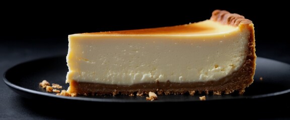 Classic cheesecake black New York style slice