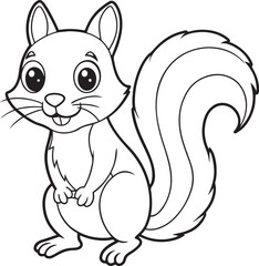 Cute Squirrel Doodle Coloring Page Character