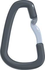 Climbing carabiner is being used to secure ropes for safe climbing during a climbing expedition
