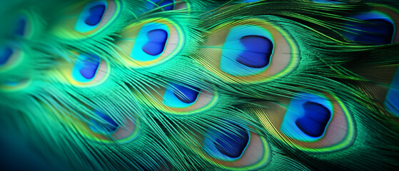 Obraz premium Iridescent Peacock Feather Pattern