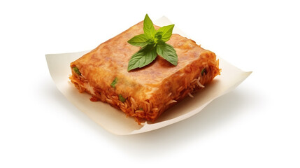 Thai cuisine set apart against a stark white background