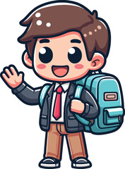 Back to School day student character for an also vector design