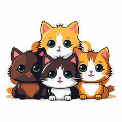 Obraz premium funny carton cat vector style design